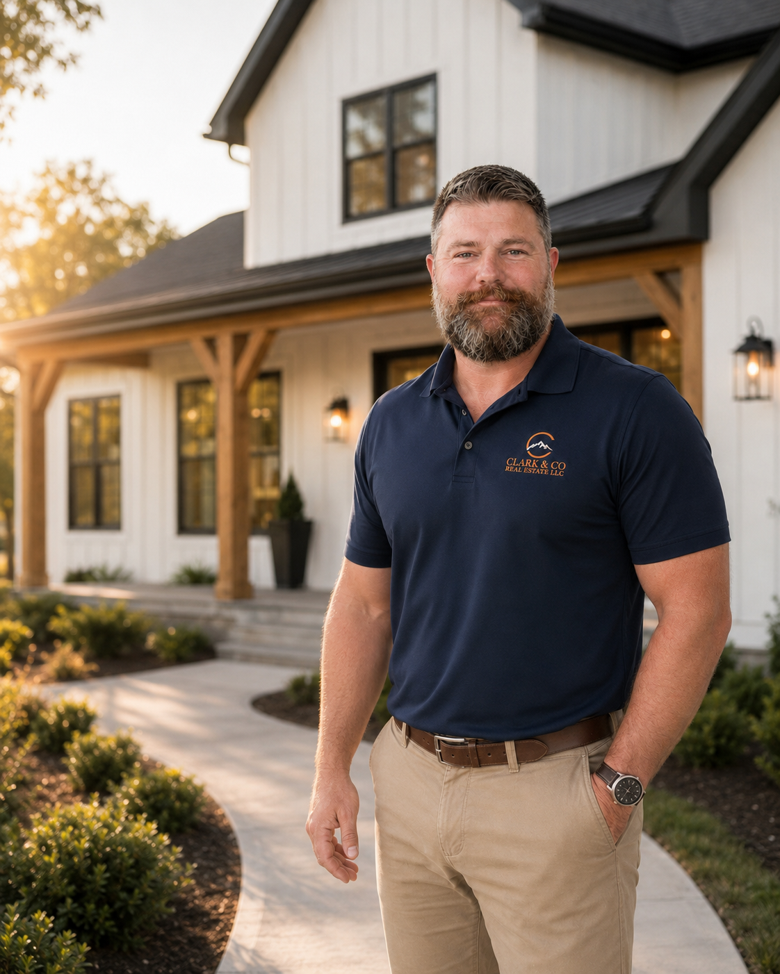 Brad Clark in front of a home he's showing