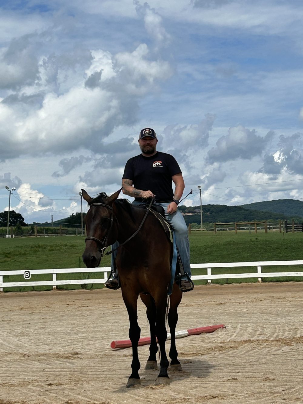 Brad Clark riding on a North Georgia equine property